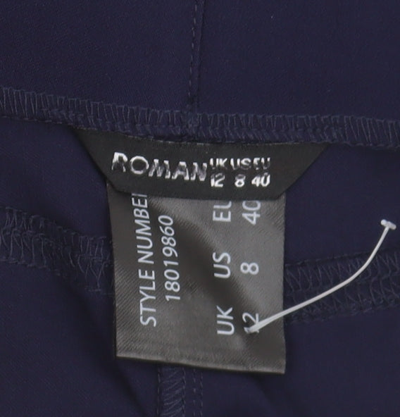 Roman Originals Women's Blue Cropped Trousers - Size 12