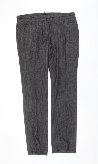 Womens UK Size 14 Marks and Spencer Regular Fit Casual Black Trousers