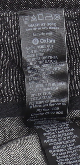 Womens UK Size 14 Marks and Spencer Regular Fit Casual Black Trousers