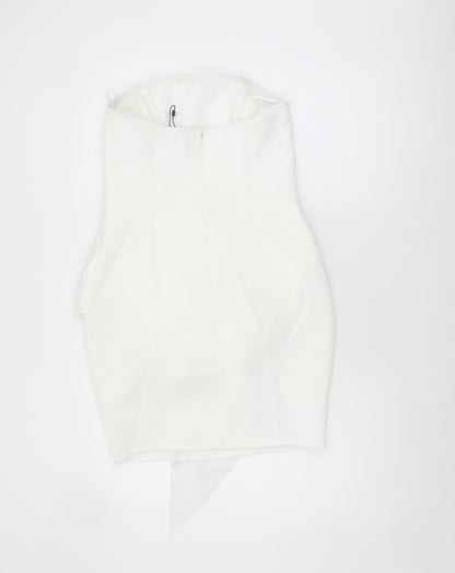 Lipsy Women's White Strapless Bodycon Dress Size 12