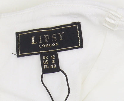 Lipsy Women's White Strapless Bodycon Dress Size 12