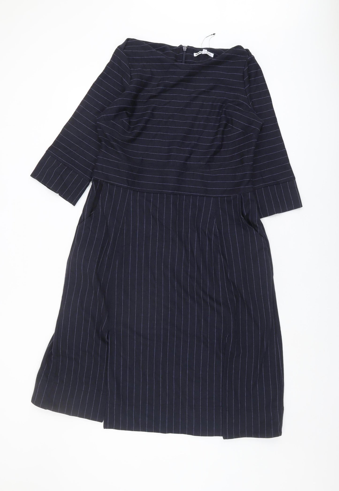 Next Women's Blue Striped Boat Neck Dress Size 16