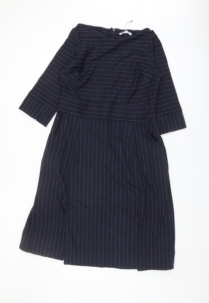 Next Women's Blue Striped Boat Neck Dress Size 16