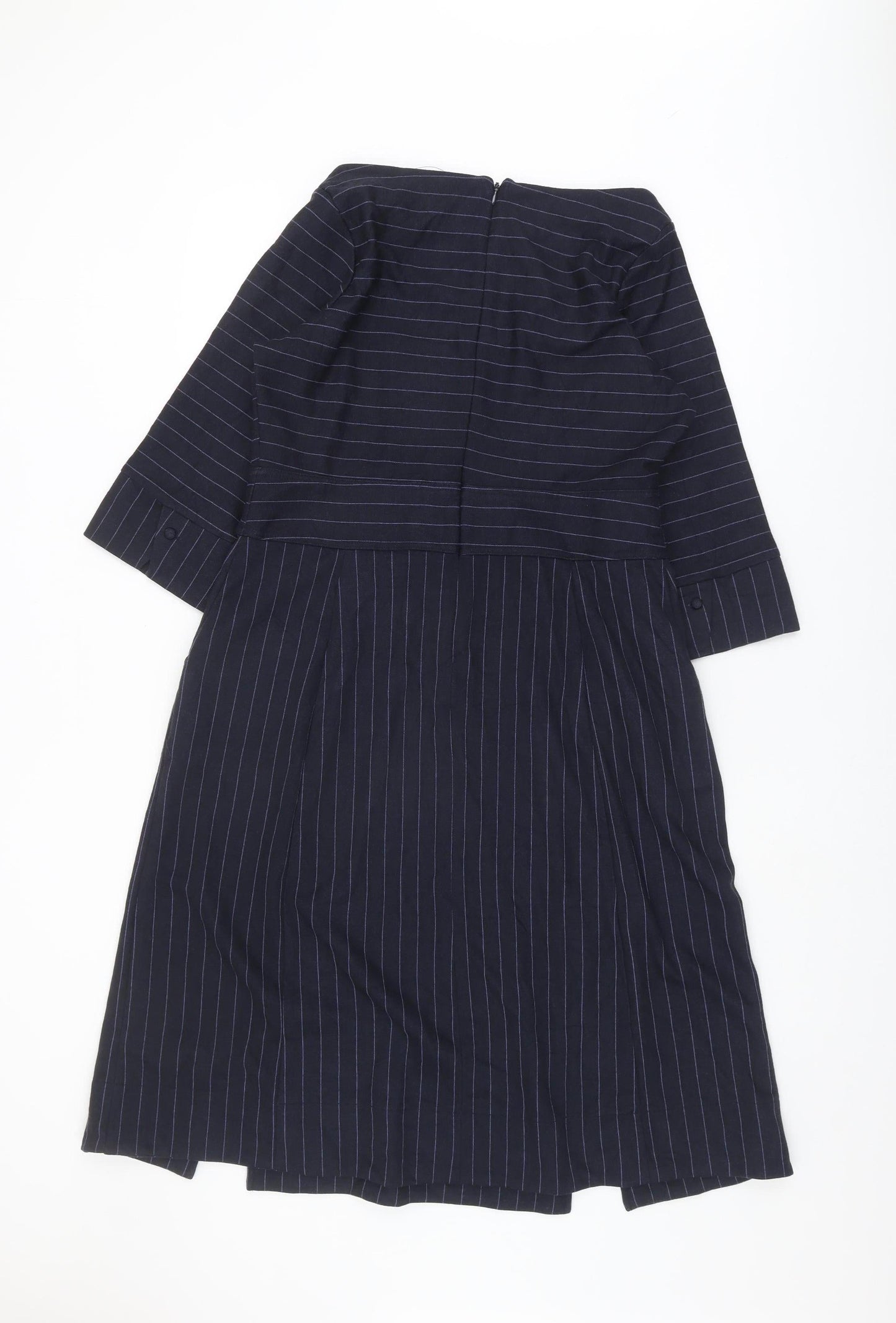Next Women's Blue Striped Boat Neck Dress Size 16