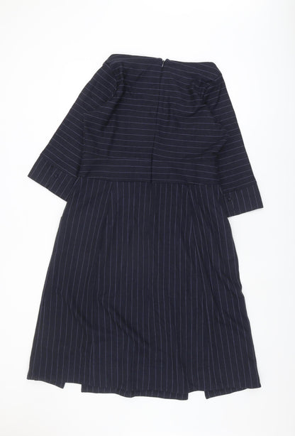 Next Women's Blue Striped Boat Neck Dress Size 16