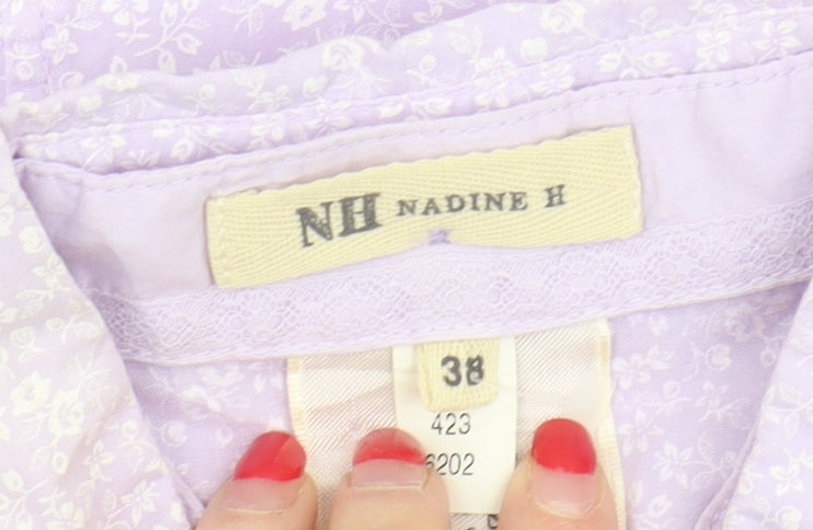 Nadine H Women's Purple Floral Blouse, Size 10