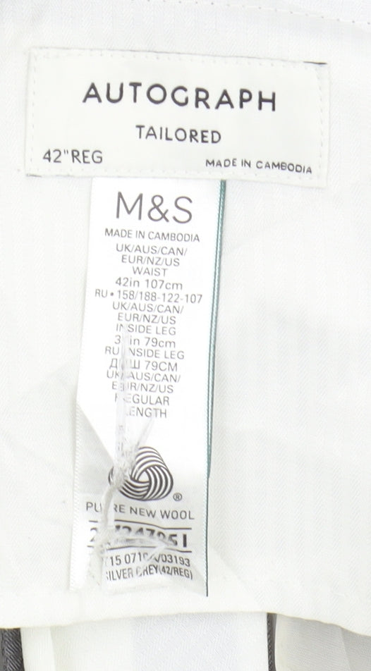 Marks and Spencer Men's Grey Wool Dress Pants 42R