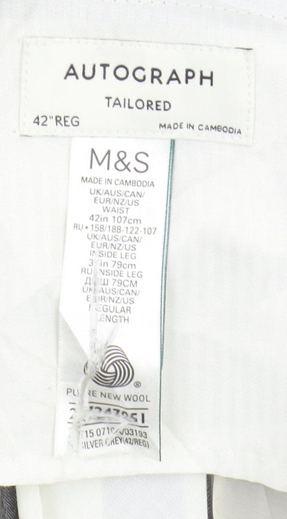 Marks and Spencer Men's Grey Wool Dress Pants 42R