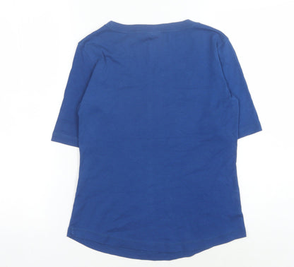 Champion Women's Blue Medium Cotton Basic T-Shirt