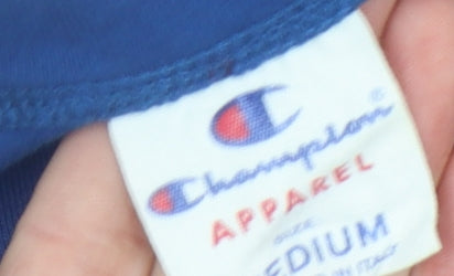 Champion Women's Blue Medium Cotton Basic T-Shirt