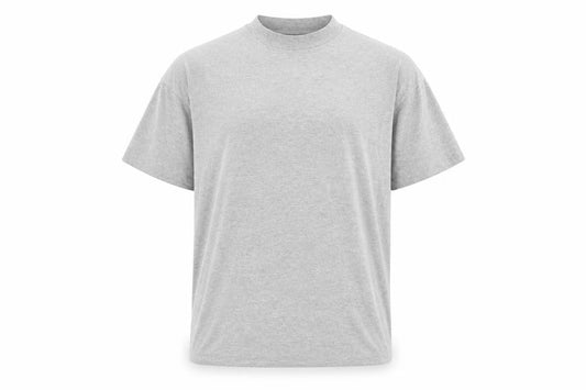 Front view of Collusion Grey Mock Neck T-Shirt M