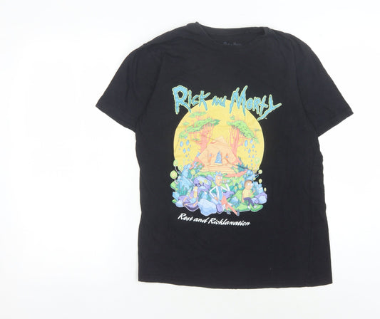 Rick and Morty Men's Black S Cartoon T-Shirt