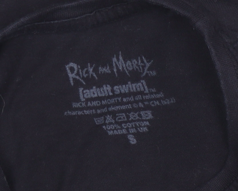 Rick and Morty Men's Black S Cartoon T-Shirt