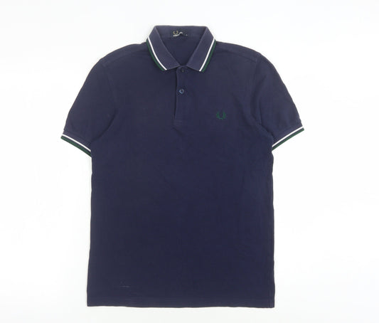 Fred Perry Men's Blue Polo Shirt, Size S, Short Sleeve