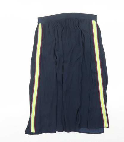 hush Women's Blue Midi Skirt, Size 10, Rainbow Stripes