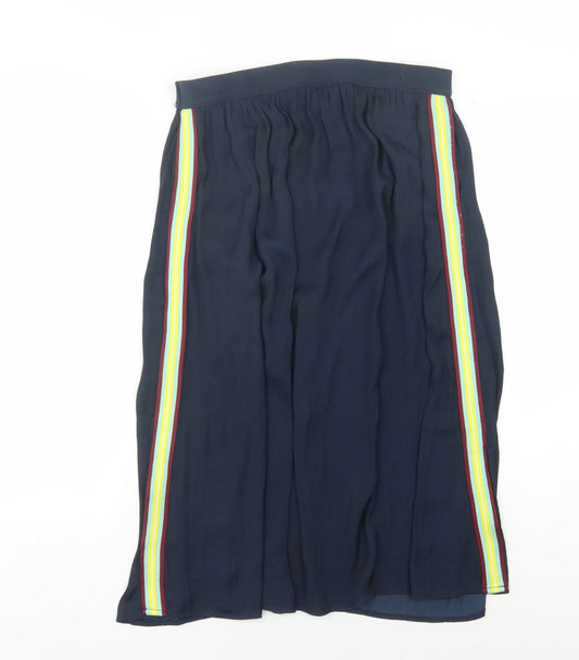 hush Women's Blue Midi Skirt, Size 10, Rainbow Stripes