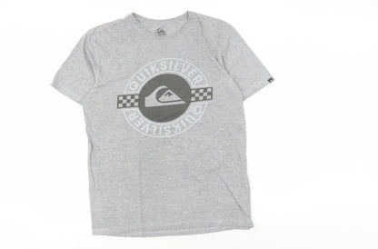 Quiksilver Men's Grey Graphic Print T-Shirt - L