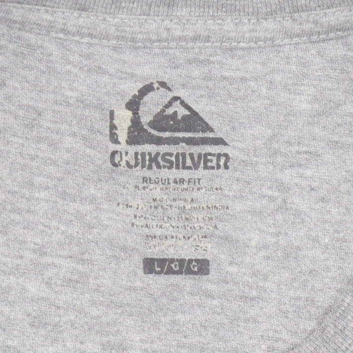 Quiksilver Men's Grey Graphic Print T-Shirt - L