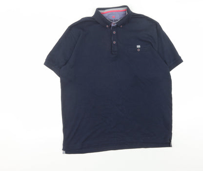 Peter Gribby Men's Blue Polo Shirt Size L Button Accents