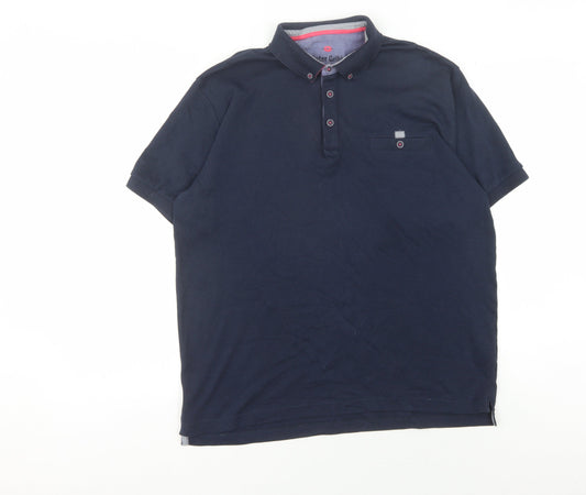 Peter Gribby Men's Blue Polo Shirt Size L Button Accents