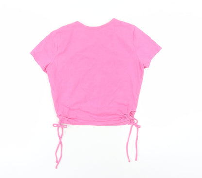 Womens UK Size M Hollister Pink Basic T-Shirt