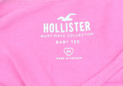 Womens UK Size M Hollister Pink Basic T-Shirt