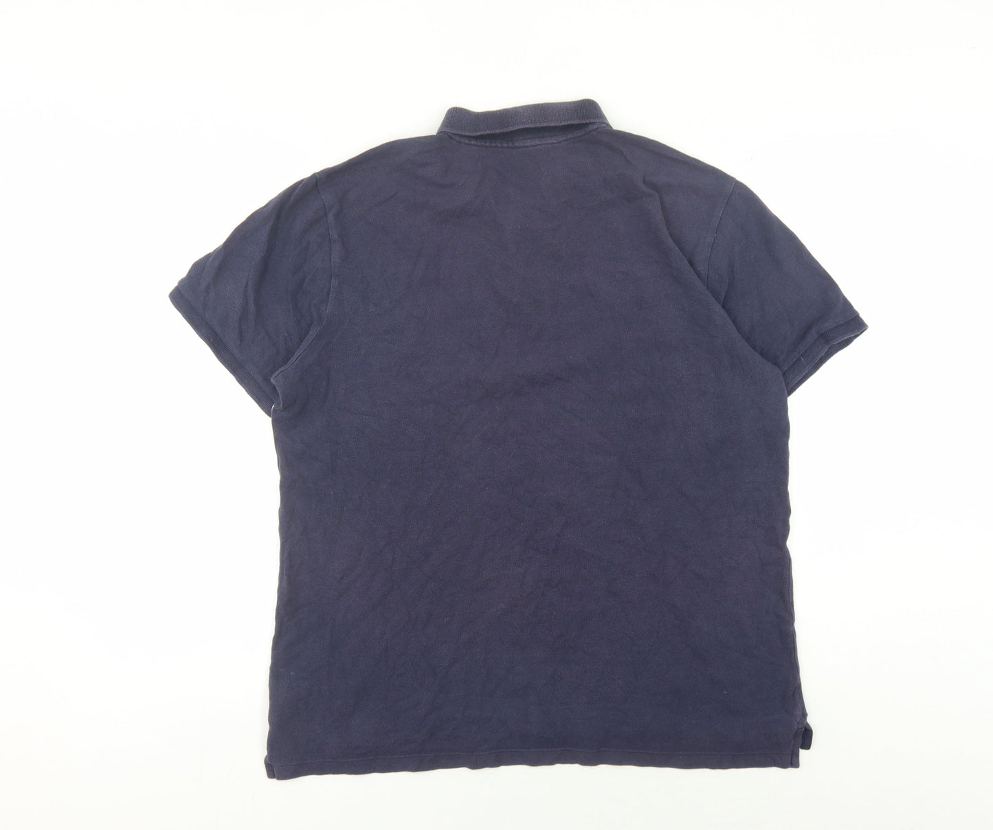 GAP Men's Blue Striped Polo Shirt L