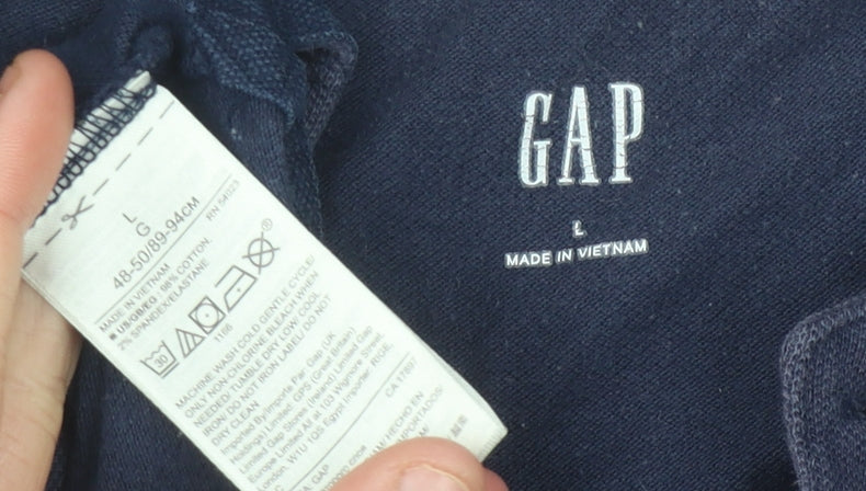 GAP Men's Blue Striped Polo Shirt L