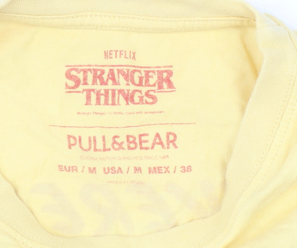 Pull & Bear Stranger Things Yellow Medium T-Shirt