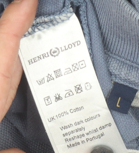 Henri Lloyd Men's Blue Polo Large Cotton Shirt