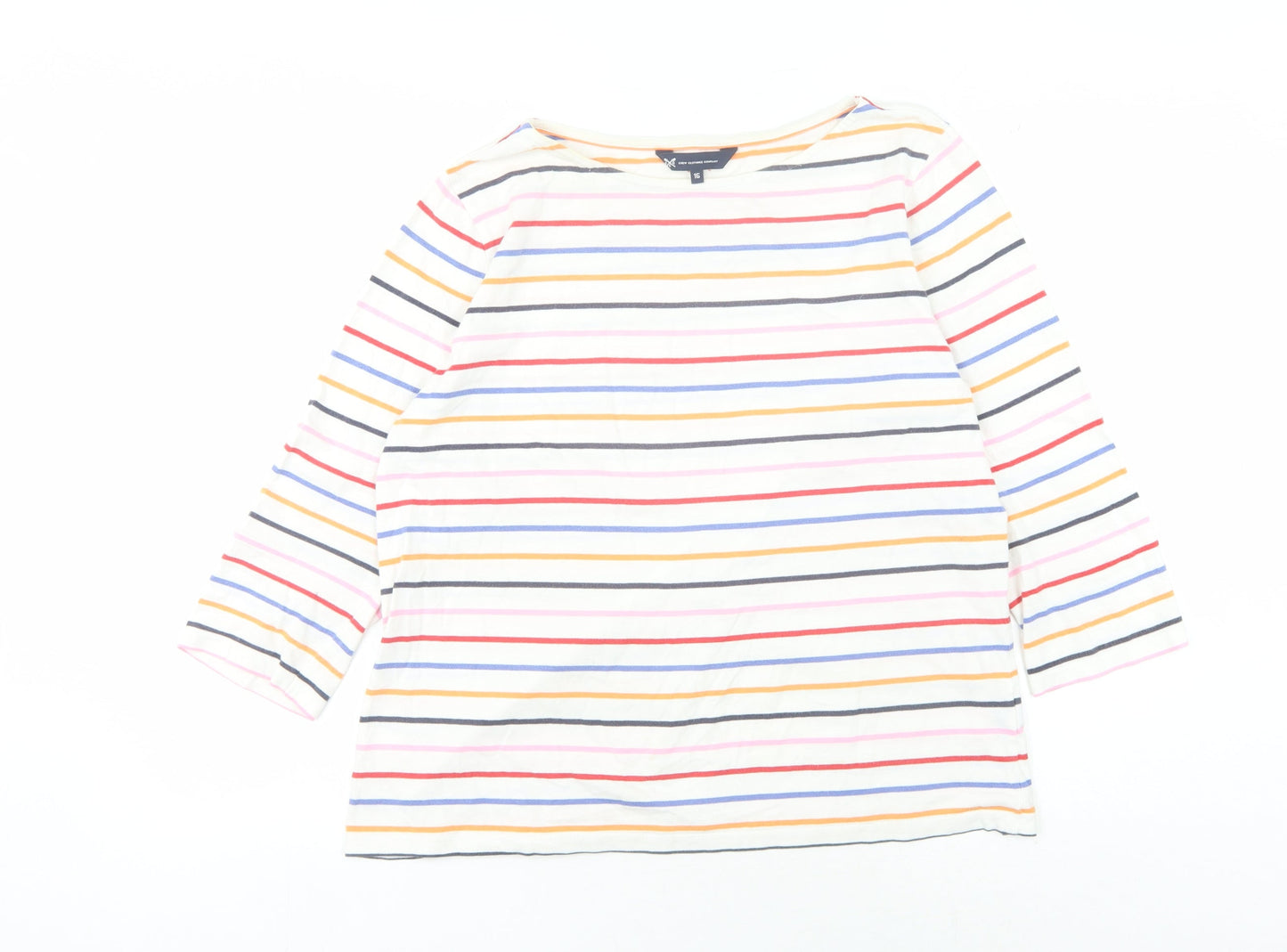 Womens UK Size 16 Crew Clothing Company Multicoloured Basic T-Shirt