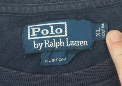 Polo by Ralph Lauren Men's XL Blue T-Shirt, Logo Accent