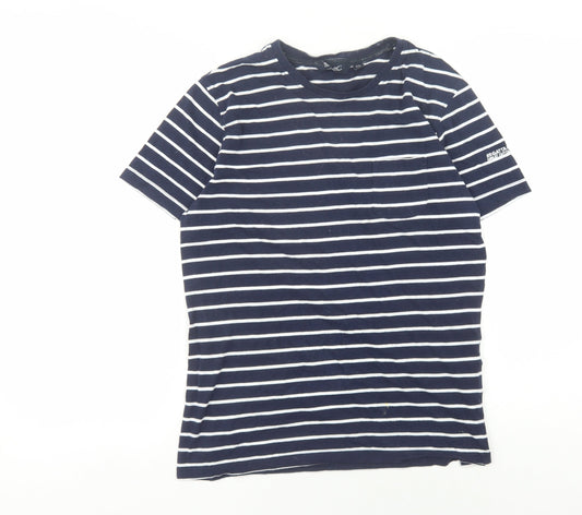 Regatta Men's Blue Striped Crew Neck T-Shirt M