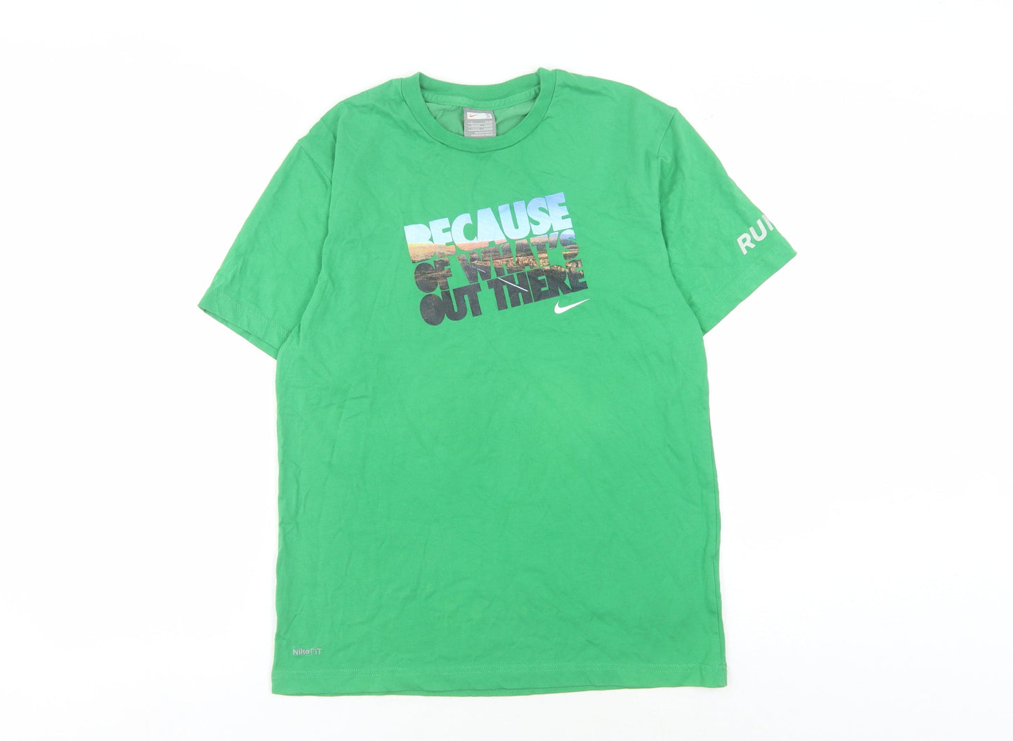 Nike Men's Green Graphic Print T-Shirt Size S