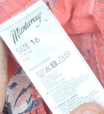 Mantaray Women's Multicoloured Floral T-Shirt Size 16