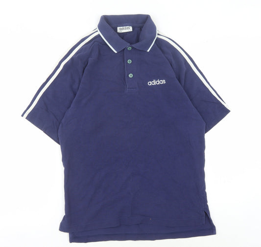 Adidas Men's Blue Polo Shirt, L, Sports Theme, Cotton