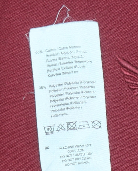 Firetrap Men's Red Polo Shirt, Size L, Short Sleeve