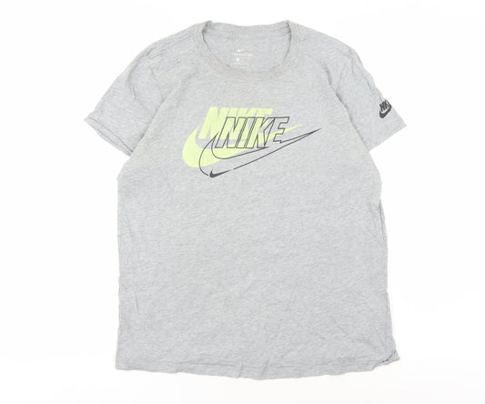 Nike Men's Grey Logo T-Shirt L - Graphic Print