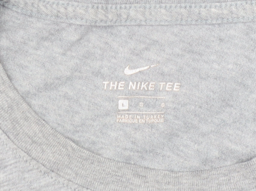 Nike Men's Grey Logo T-Shirt L - Graphic Print