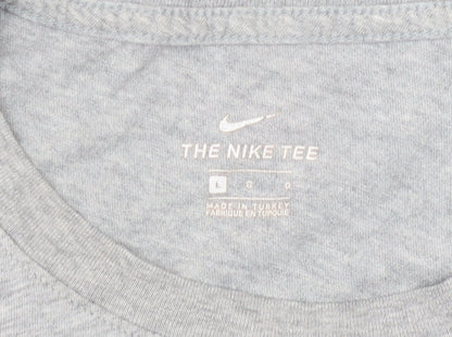 Nike Men's Grey Logo T-Shirt L - Graphic Print
