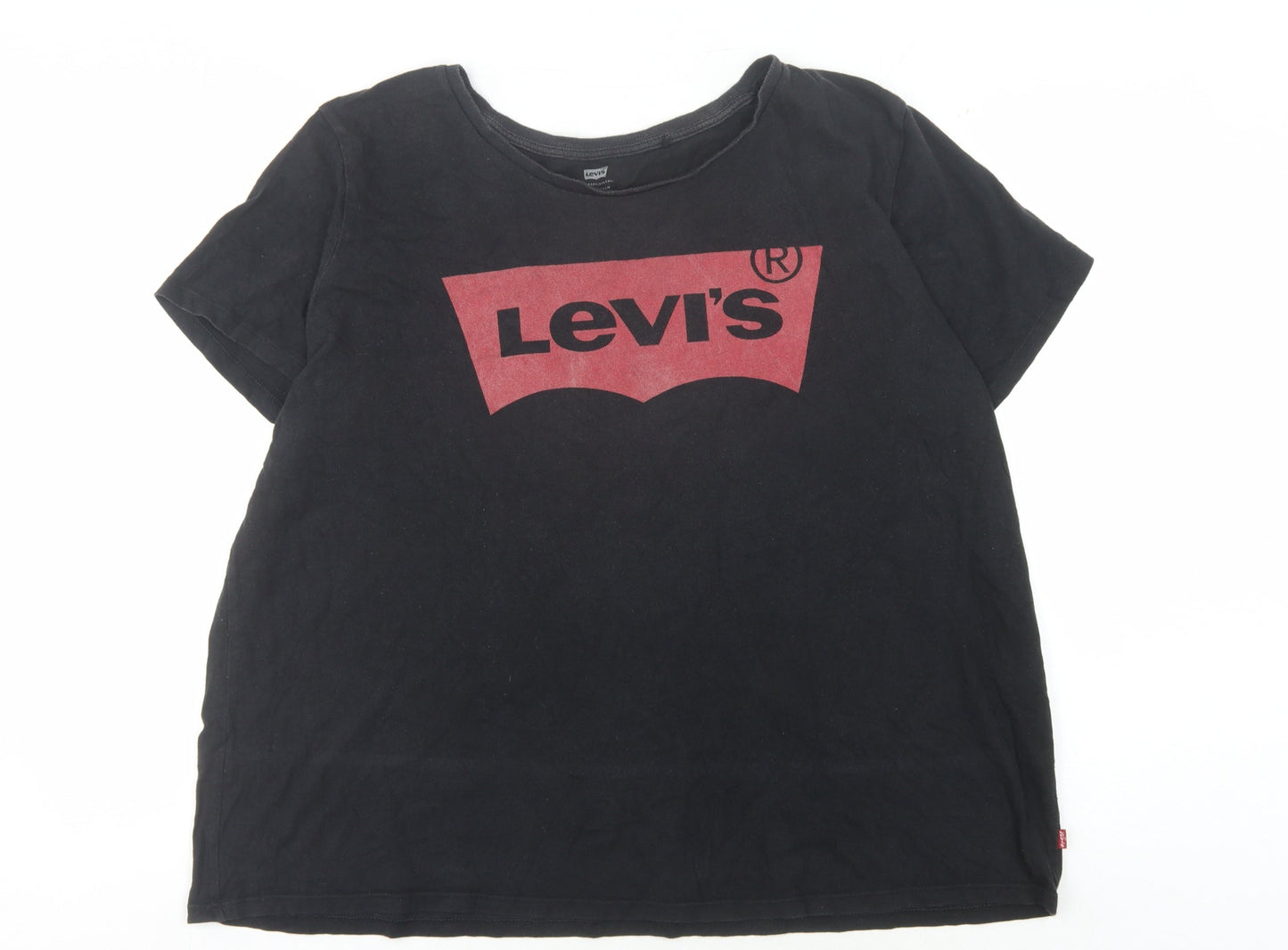 Levi's Men's Black Logo T-Shirt 2XL Crew Neck