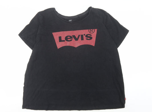 Levi's Men's Black Logo T-Shirt 2XL Crew Neck