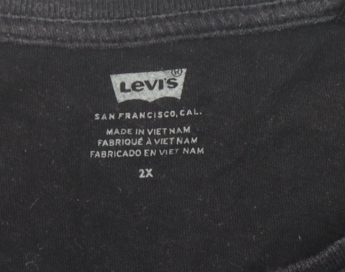 Levi's Men's Black Logo T-Shirt 2XL Crew Neck