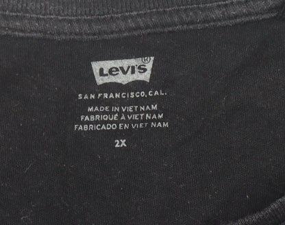 Levi's Men's Black Logo T-Shirt 2XL Crew Neck