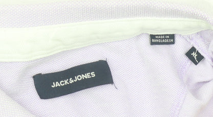 Jack & Jones Men's Purple XL Short Sleeve Polo