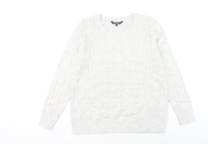 Womens UK Size 14 Maine White Pullover Jumper