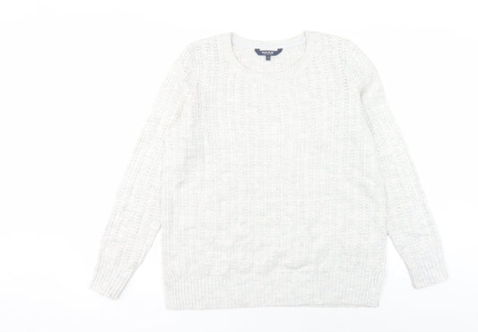 Womens UK Size 14 Maine White Pullover Jumper