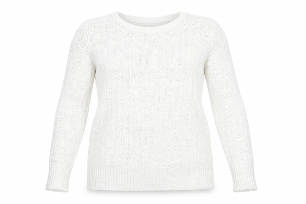 Womens UK Size 14 Maine White Pullover Jumper
