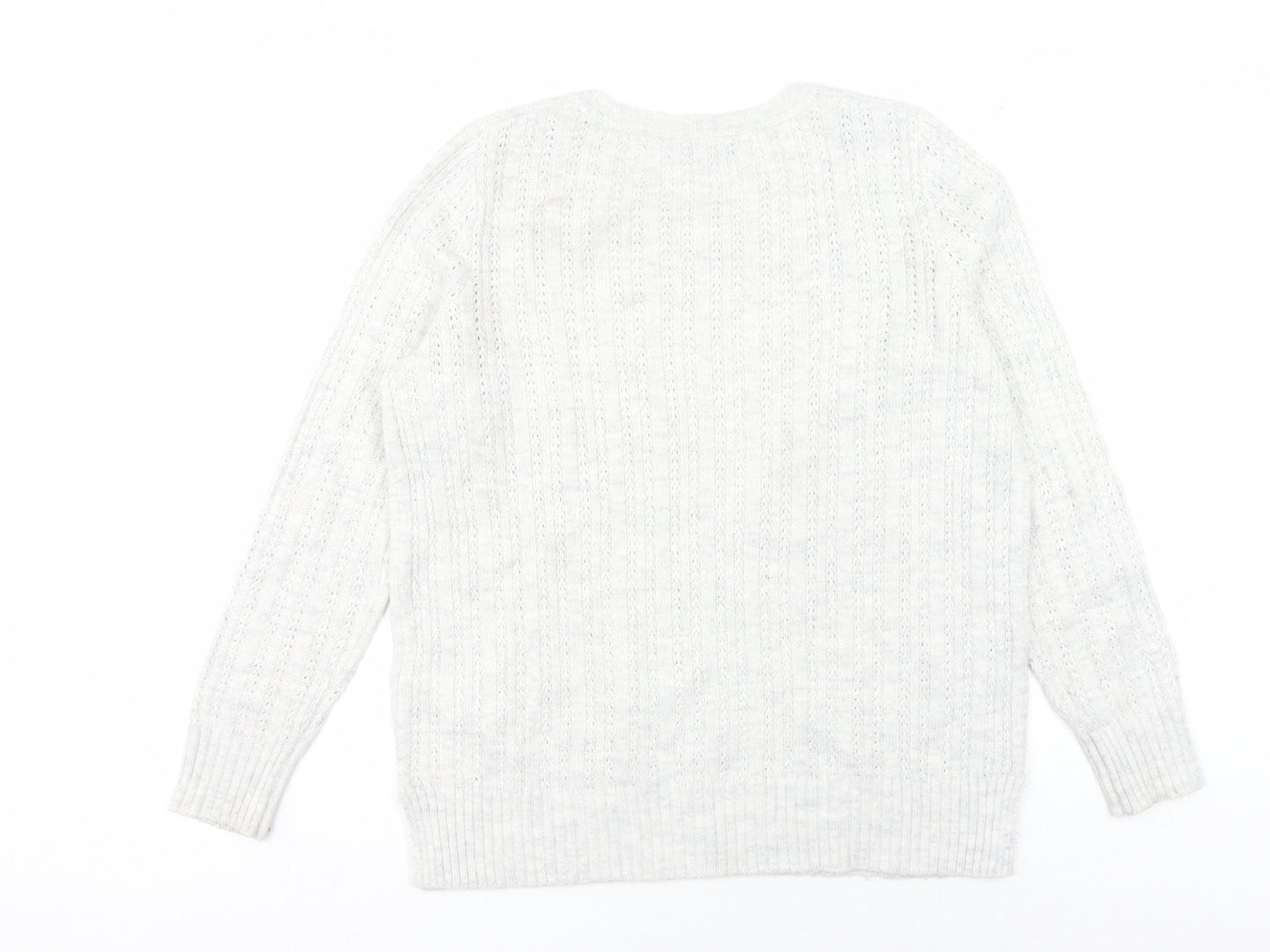 Womens UK Size 14 Maine White Pullover Jumper