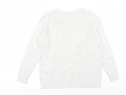 Womens UK Size 14 Maine White Pullover Jumper